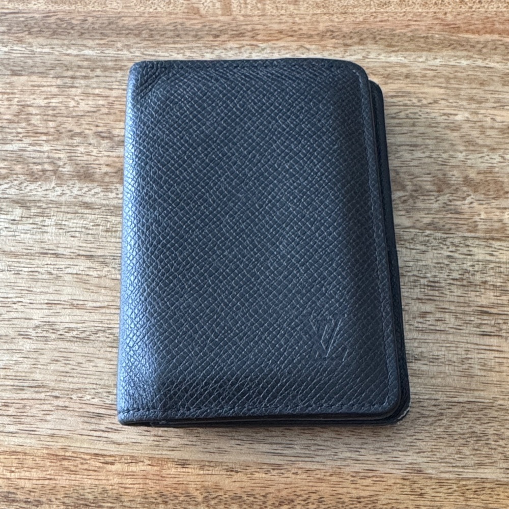 Louis Vuitton Black Textured Card Holder
